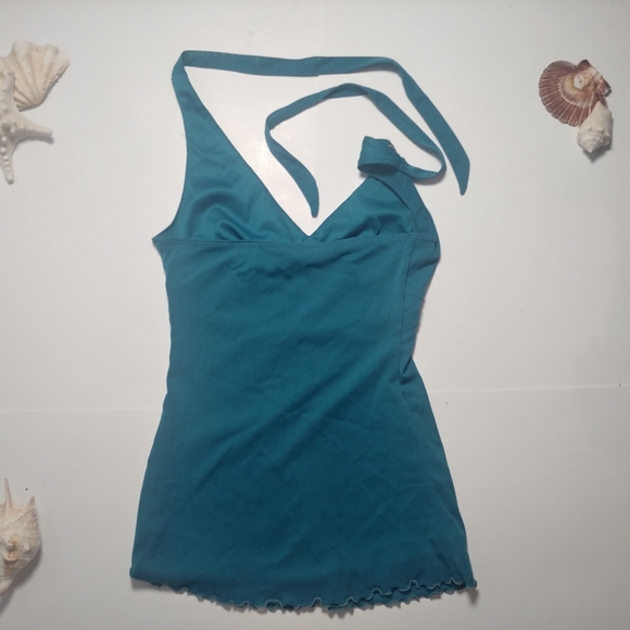 🌈3/$30 sale Poet teal halter top - Picture 3 of 3